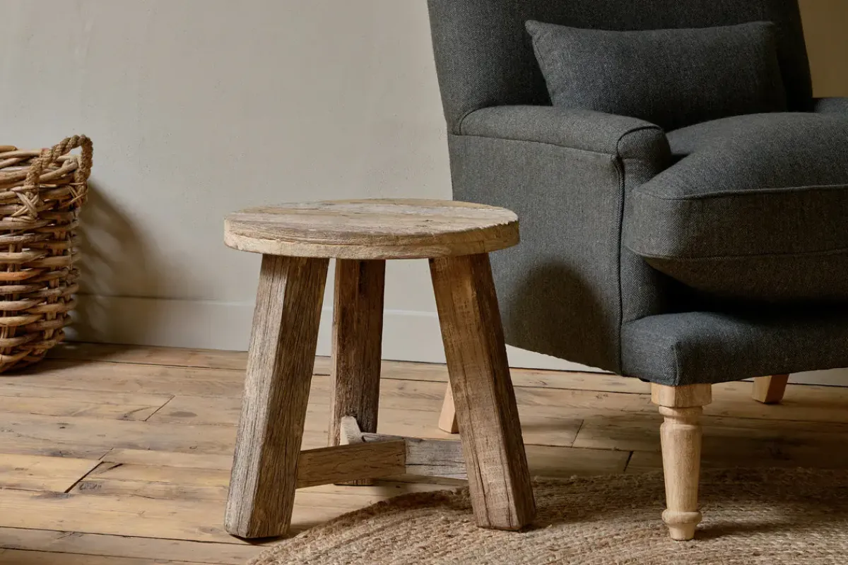Living|Side Tables^Nkuku Ibo Reclaimed Wood Round Side Table - Natural