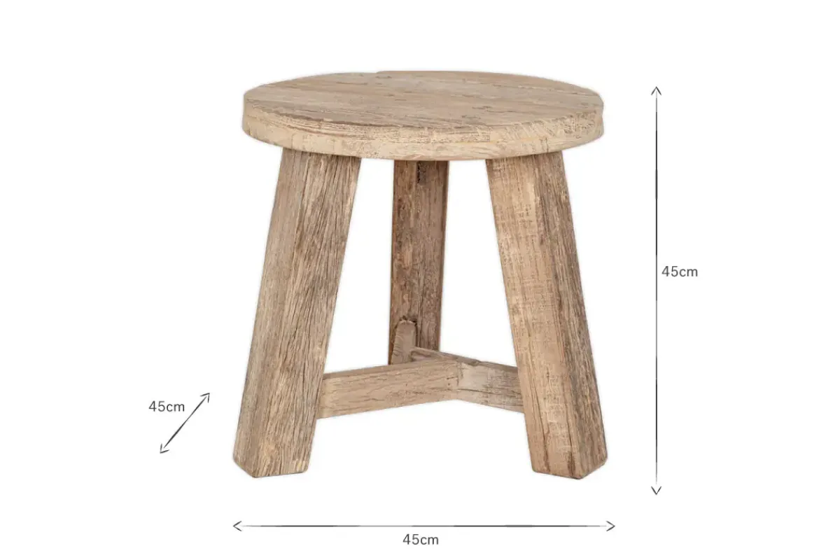 Living|Side Tables^Nkuku Ibo Reclaimed Wood Round Side Table - Natural