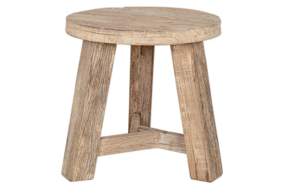 Living|Side Tables^Nkuku Ibo Reclaimed Wood Round Side Table - Natural