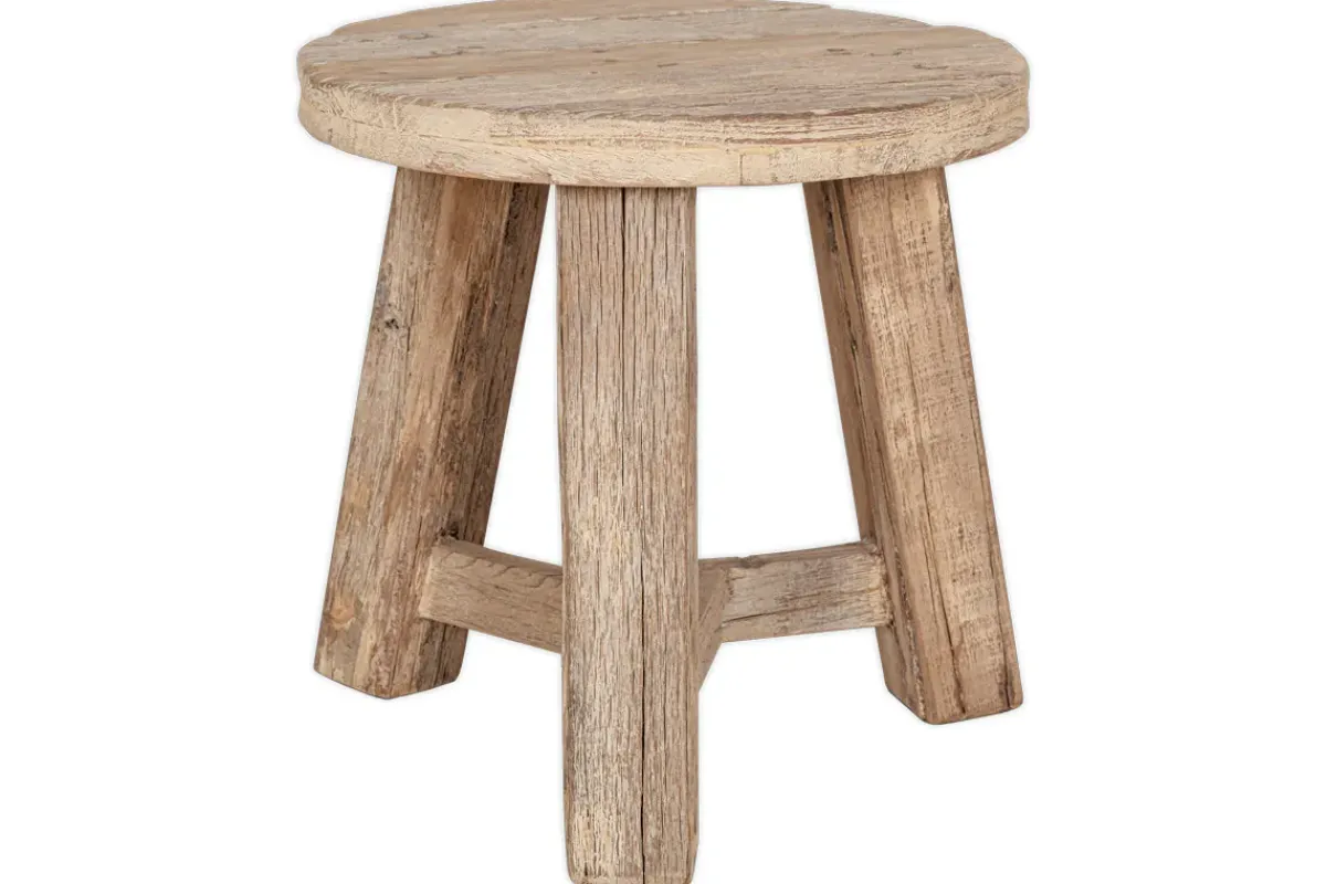 Living|Side Tables^Nkuku Ibo Reclaimed Wood Round Side Table - Natural