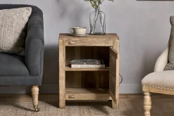 Bedroom|Living^Nkuku Ibo Reclaimed Wooden Slatted Cabinet – Natural - Small