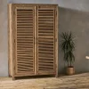 Home Office|Bedroom^Nkuku Ibo Reclaimed Wooden Slatted Cabinet – Natural - Large