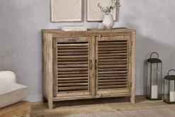 Home Office|Bedroom^Nkuku Ibo Reclaimed Wooden Slatted Sideboard - Natural