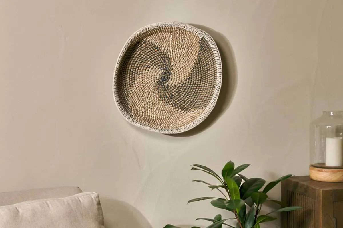 Decorative Home Accessories|Ornaments^Nkuku Idana Basket Wall Art - Natural, Black & White