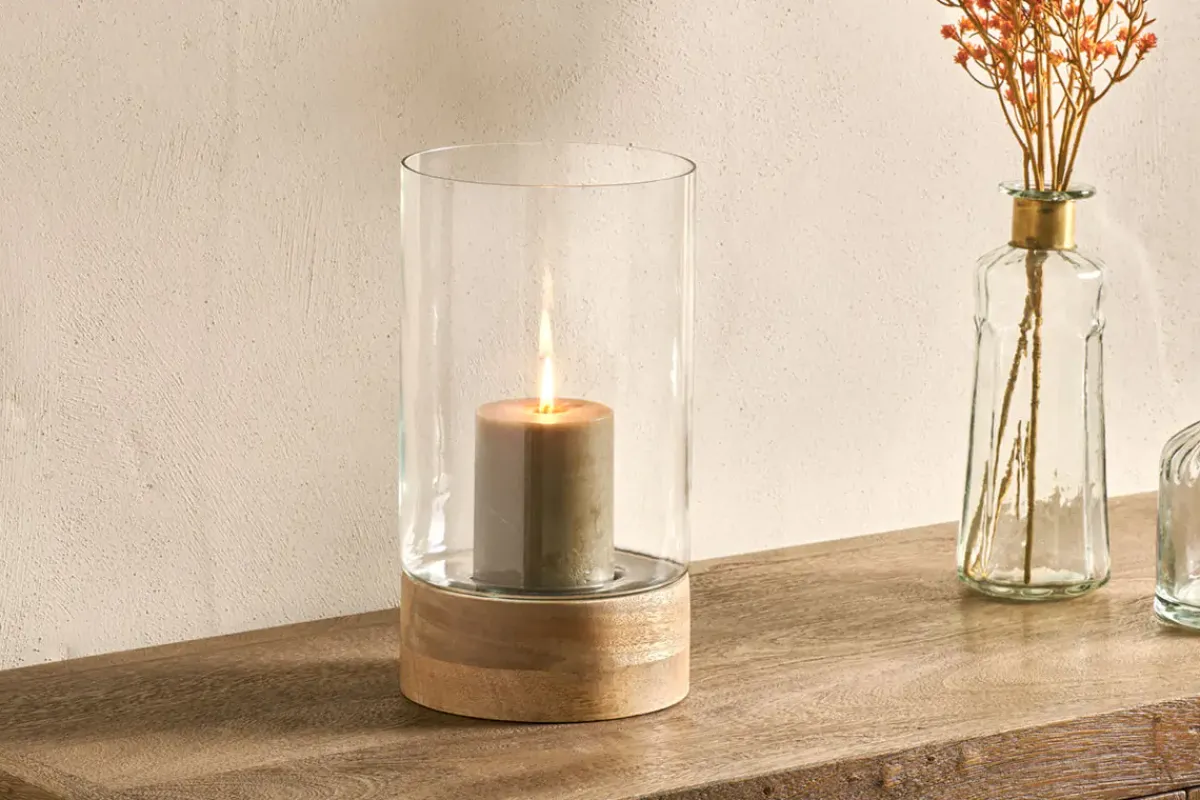 Decorative Home Accessories|Lanterns^Nkuku Idha Hurricane Lantern - Straight