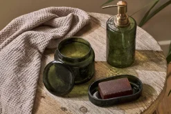 Bathroom Accessories^Nkuku Ilcoso Recycled Hammered Glass Soap Dispenser - Green