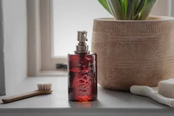 Bathroom Accessories^Nkuku Ilcoso Recycled Hammered Glass Soap Dispenser - Amber