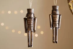 Baubles & Tree Decorations|New Christmas^Nkuku Imay Nutcracker Baubles - Antique Brass (Set of 2)