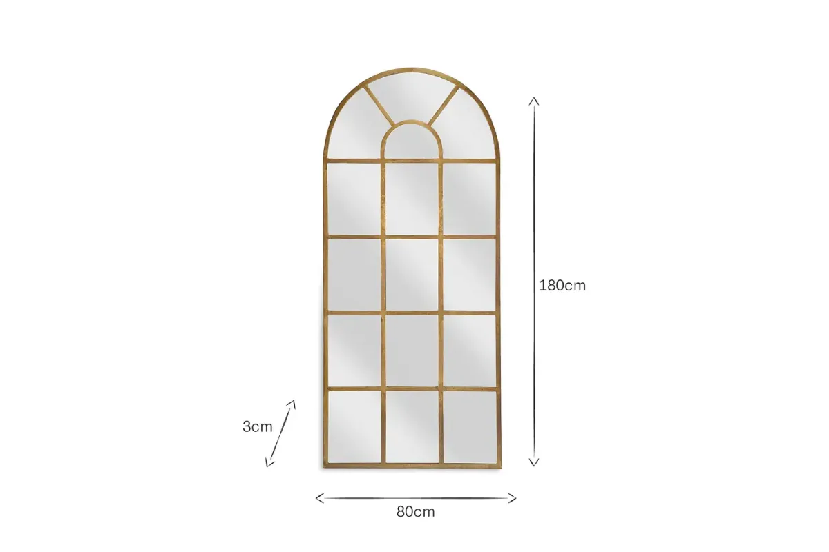 Full Length Mirrors^Nkuku Imoma Iron Full Length Arch Mirror - Brass