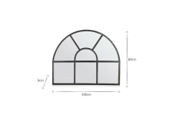 Fireside|Wall Mirrors^Nkuku Imoma Iron Overmantle Arch Mirror Black