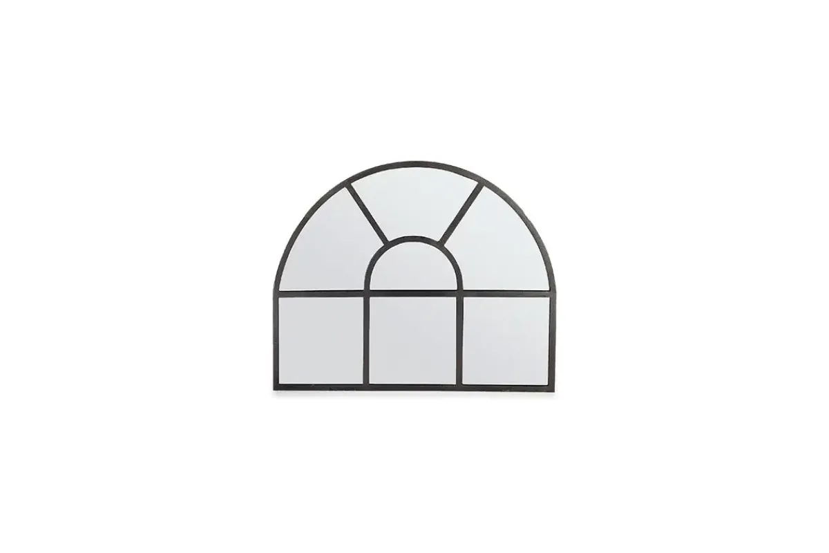 Fireside|Wall Mirrors^Nkuku Imoma Iron Overmantle Arch Mirror Black