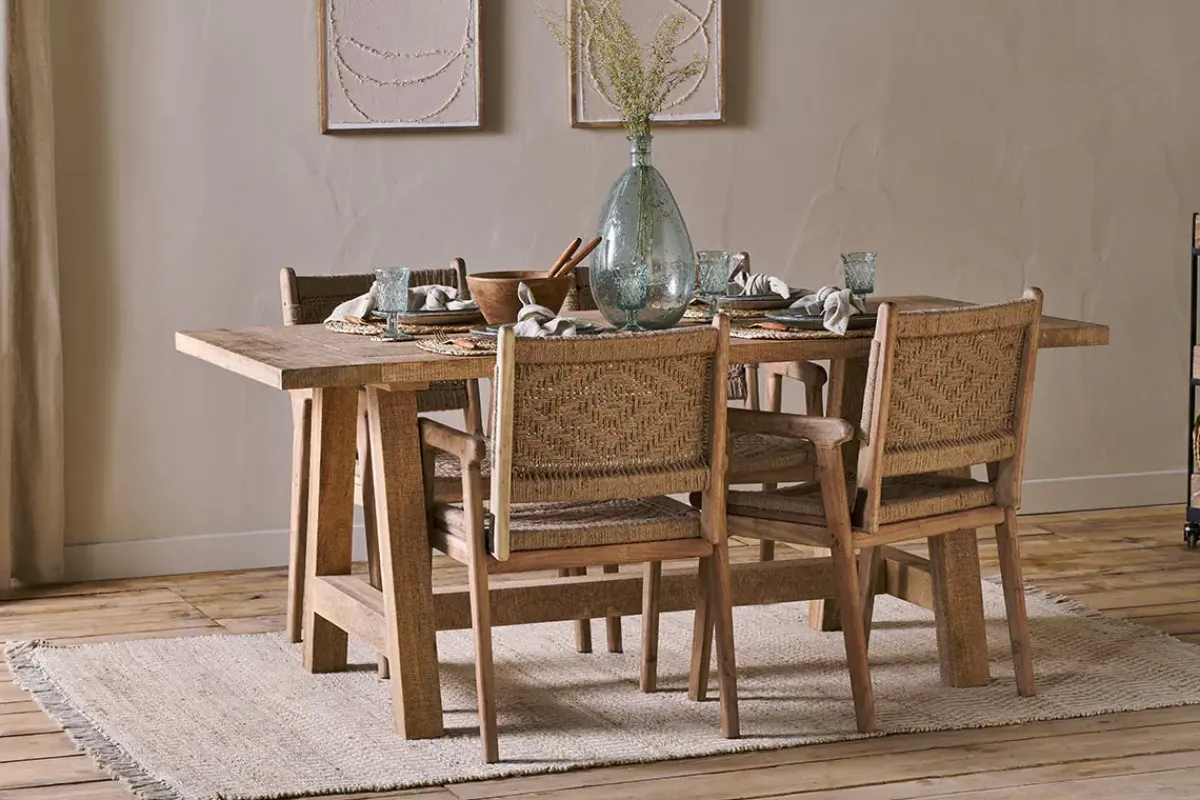 Kitchen & Dining|Dining Tables^Nkuku Indali Mango Wood Dining Table - Natural