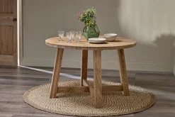 Kitchen & Dining|Dining Tables^Nkuku Indali Mango Wood Round Dining Table - Natural