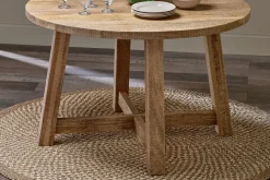 Kitchen & Dining|Dining Tables^Nkuku Indali Mango Wood Round Dining Table - Natural