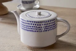 Breakfast Accessories|Teapots & Teacups^Nkuku Drop 4 Person Teapot - Cream & Indigo