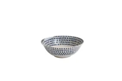 Breakfast Accessories|Bowls^Nkuku Indigo Drop Cereal Bowl - Cream & Indigo