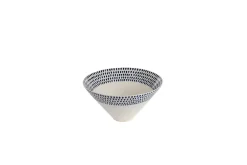 Serving Bowls|Bowls^Nkuku Indigo Drop Serving Bowl - Cream & Indigo - Medium Cream and Indigo