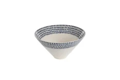 Serving Bowls|Bowls^Nkuku Indigo Drop Serving Bowl - - Large Cream & Indigo