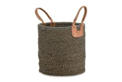 Baskets|Bathroom Accessories^Nkuku Indra Coil Basket - Charcoal