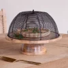 Cake Domes & Stands^Nkuku Inkollu Wire & Mango Wood Cake Stand - Aged Brass