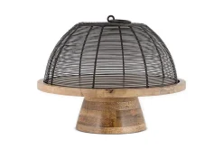 Cake Domes & Stands^Nkuku Inkollu Wire & Mango Wood Cake Stand - Aged Brass