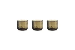 Decorative Home Accessories|Candle Holders^Nkuku Irda Glass Small Tealight - - Small (Set of 3) Smoke Brown