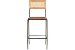 Kitchen & Dining|Bar Stools & Bar Chairs^Nkuku Iswa Leather & Cane Counter Chair - Aged Tan