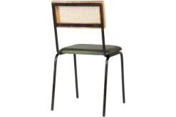 Home Office|Kitchen & Dining^Nkuku Iswa Leather & Cane Dining Chair - Green