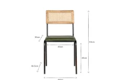 Home Office|Kitchen & Dining^Nkuku Iswa Leather & Cane Dining Chair - Green