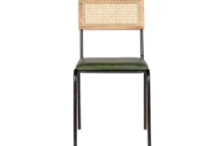 Home Office|Kitchen & Dining^Nkuku Iswa Leather & Cane Dining Chair - Green