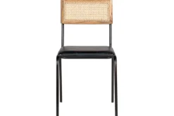 Home Office|Kitchen & Dining^Nkuku Iswa Leather & Cane Dining Chair - Black