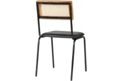 Home Office|Kitchen & Dining^Nkuku Iswa Leather & Cane Dining Chair - Black