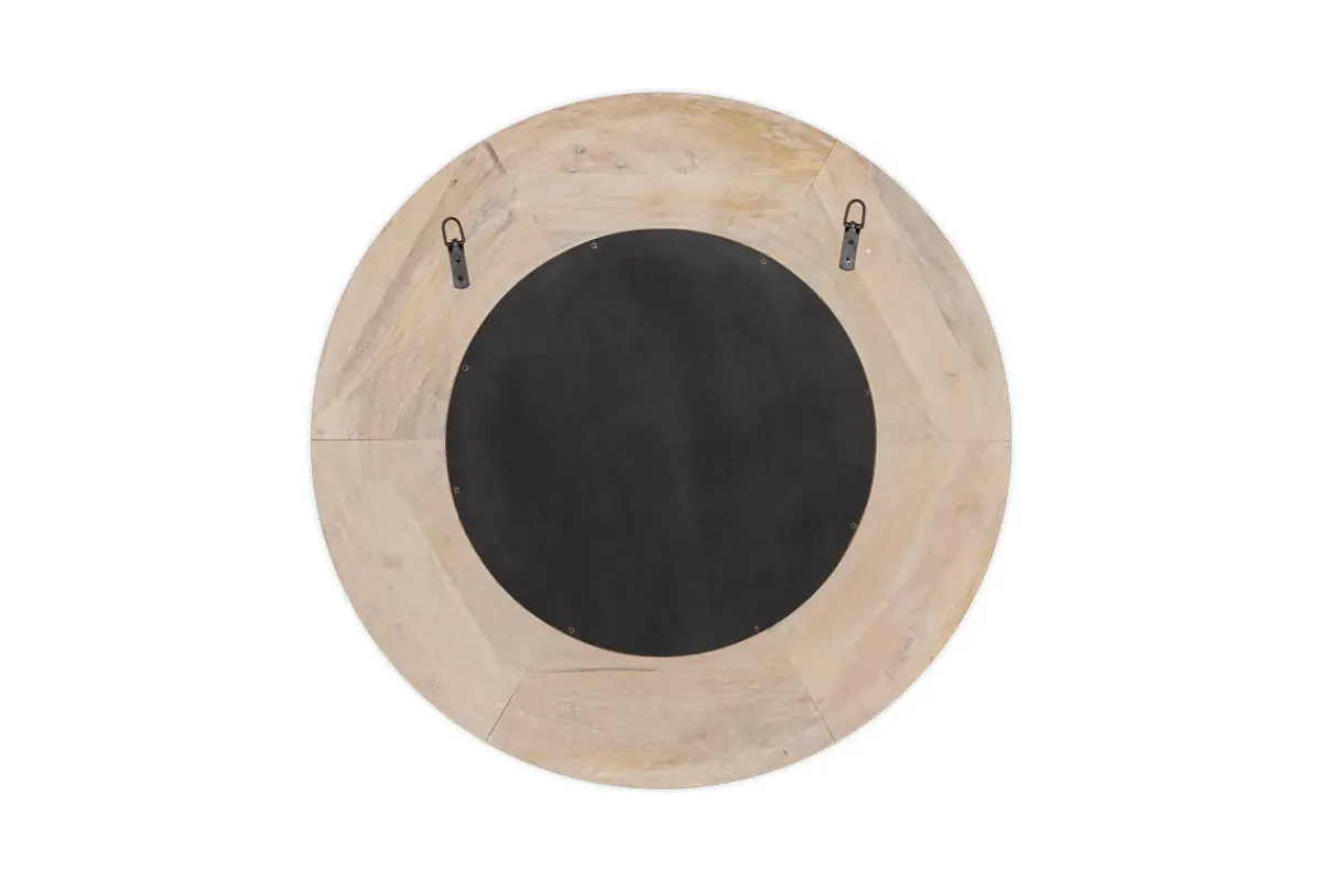 Round Mirrors|Wall Mirrors^Nkuku Itwa Mango Wood Carved Mirror - Natural