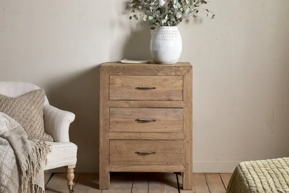 Bedroom^Nkuku Iya Reclaimed Wood Chest of Drawers - Natural - Small