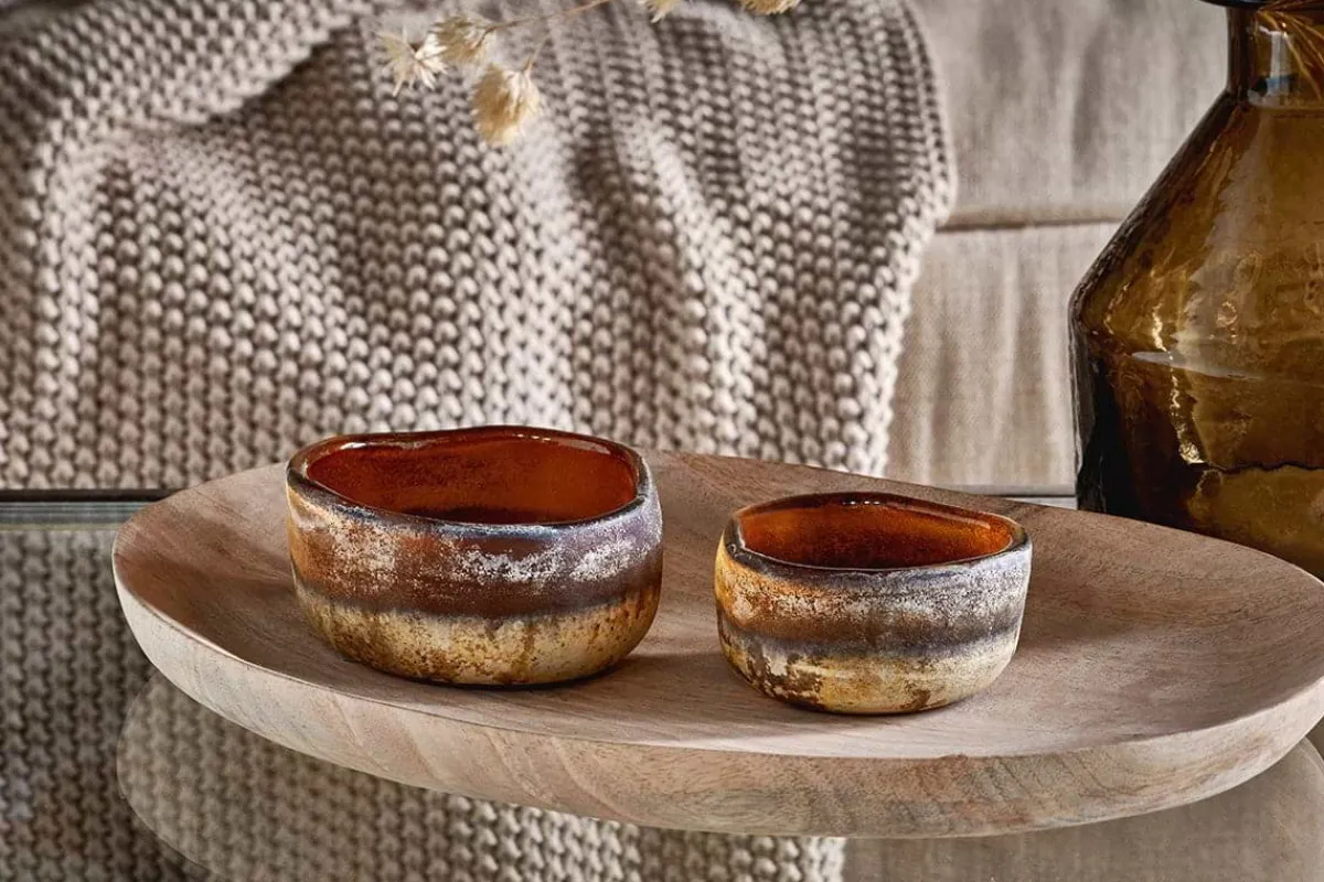 Decorative Home Accessories|Candle Holders^Nkuku Janka Tealight Holders - Amber (Set of 2) Dark Amber