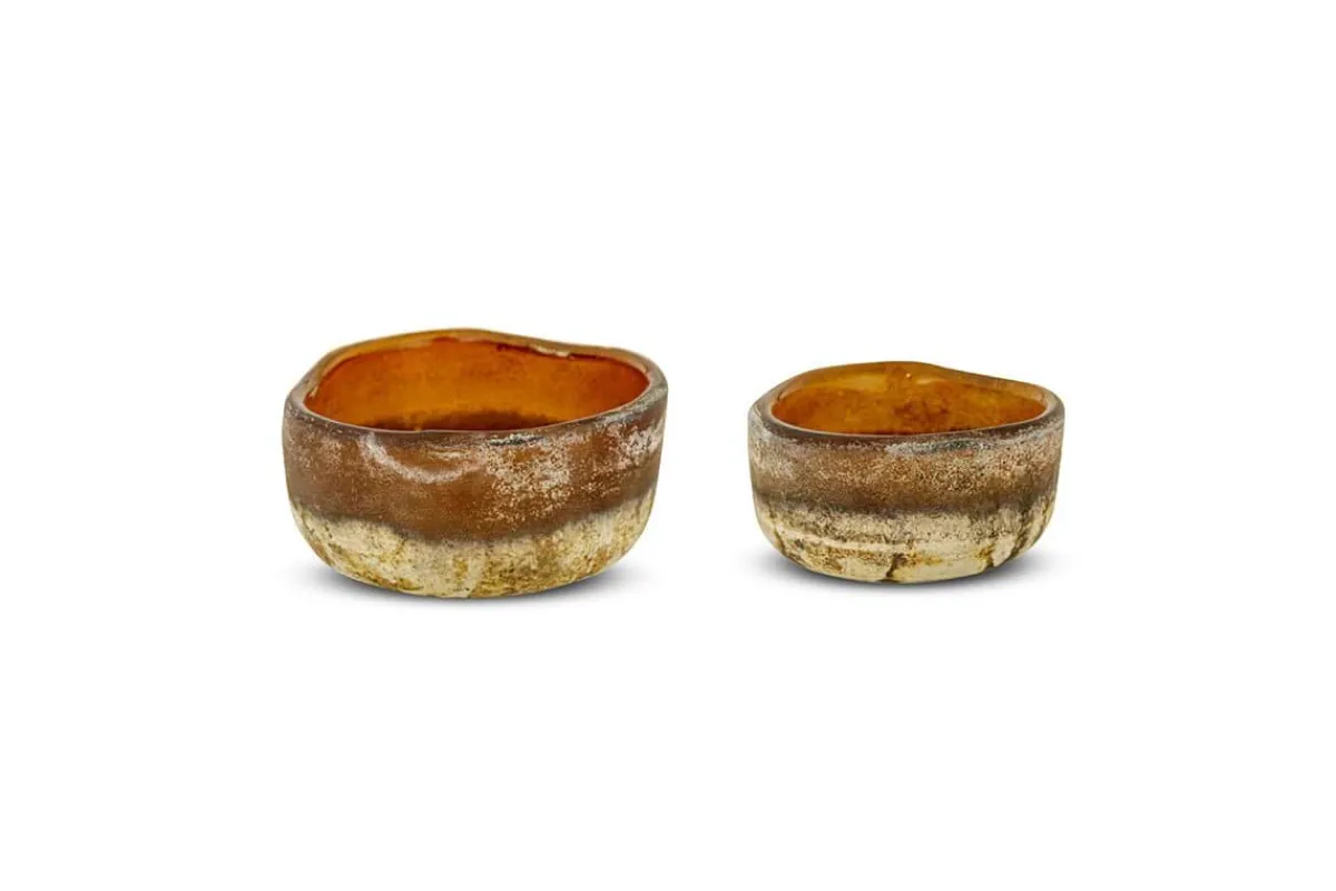 Decorative Home Accessories|Candle Holders^Nkuku Janka Tealight Holders - Amber (Set of 2) Dark Amber