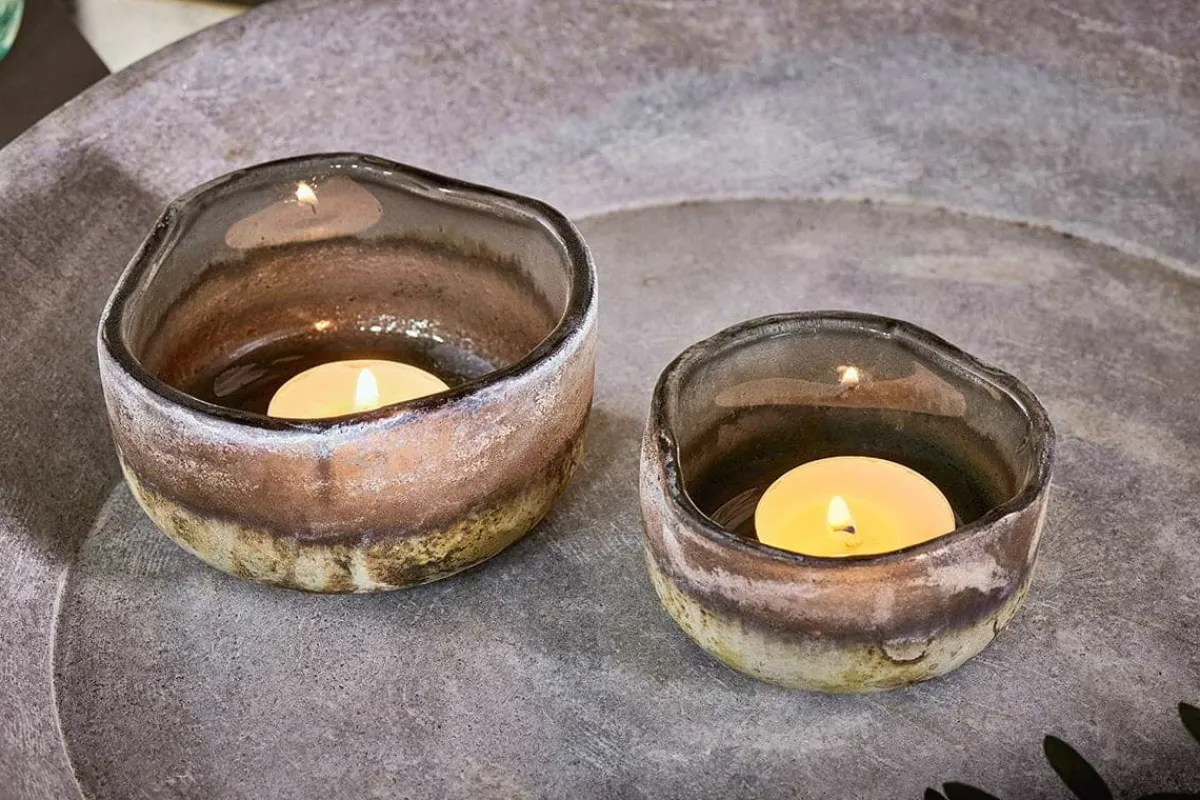 Decorative Home Accessories|Candle Holders^Nkuku Janka Tealight Holders - (Set of 2) Charcoal