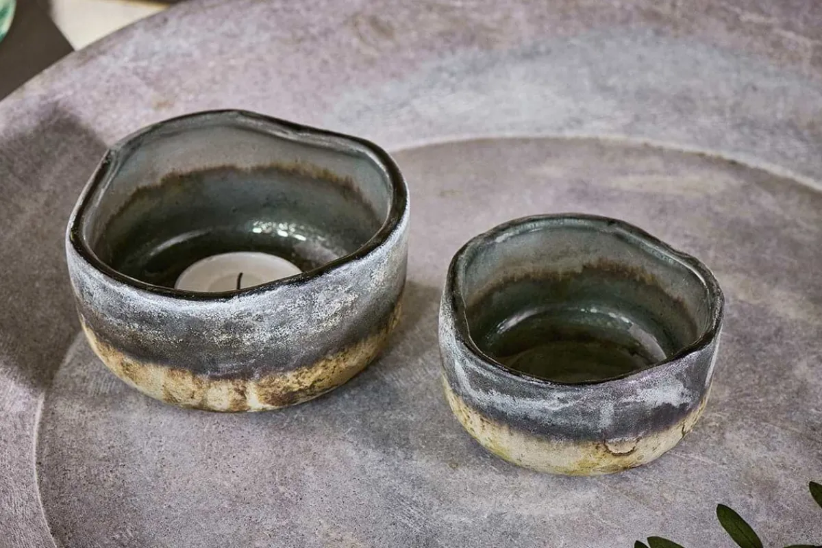 Decorative Home Accessories|Candle Holders^Nkuku Janka Tealight Holders - (Set of 2) Charcoal