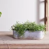 Garden Planters|Garden Décor^Nkuku Japos Outdoor Planter Tray - Aged Zinc