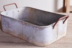Garden Planters|Garden Décor^Nkuku Japos Outdoor Planter Tray - Aged Zinc