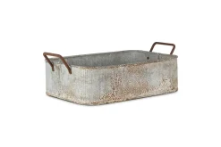 Garden Planters|Garden Décor^Nkuku Japos Outdoor Planter Tray - Aged Zinc