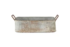 Garden Planters|Garden Décor^Nkuku Japos Outdoor Planter Tray - Aged Zinc
