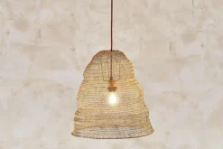 Lampshades|Pendant Shades^Nkuku Jatani Wire Lampshade - Antique Brass - Large Oval