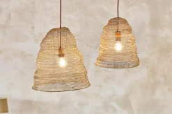 Lampshades|Pendant Shades^Nkuku Jatani Wire Lampshade - Antique Brass - Large Oval