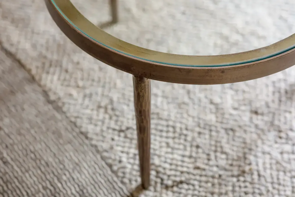 Living|Coffee Tables^Nkuku Jiya Iron & Glass Nested Coffee Tables - Brass