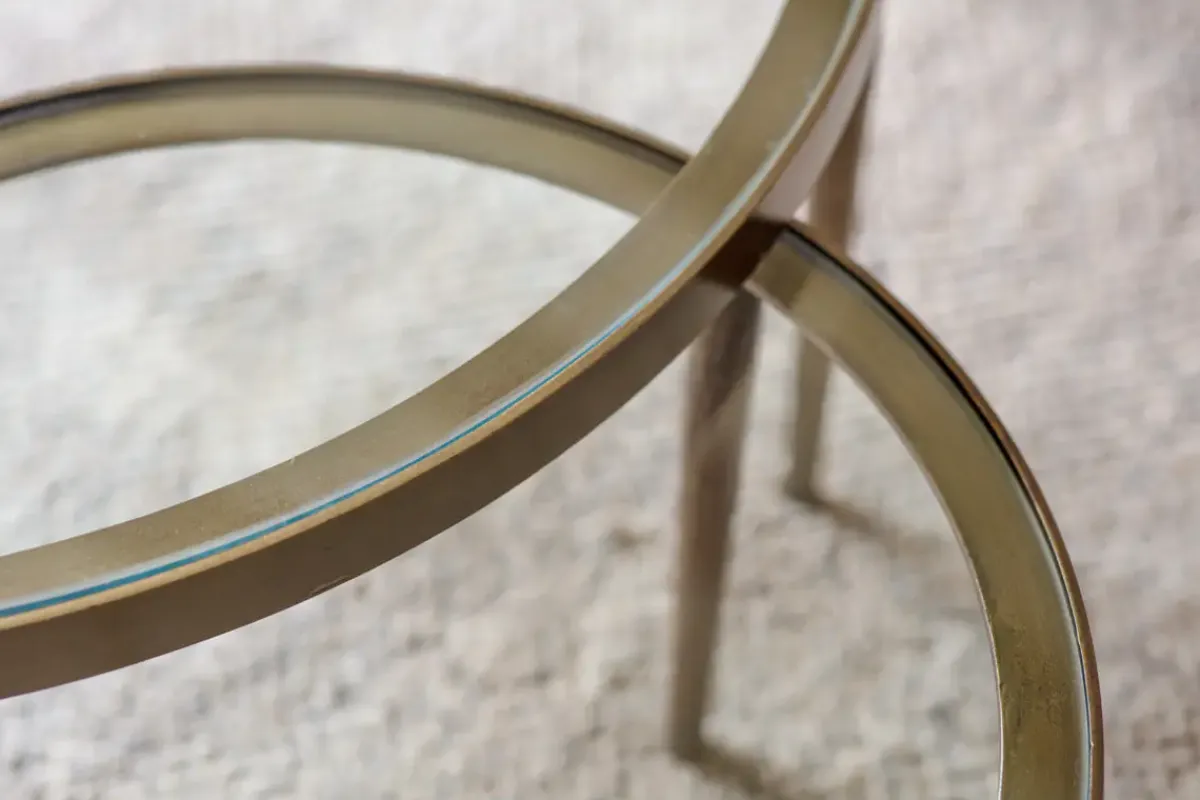 Living|Coffee Tables^Nkuku Jiya Iron & Glass Nested Coffee Tables - Brass