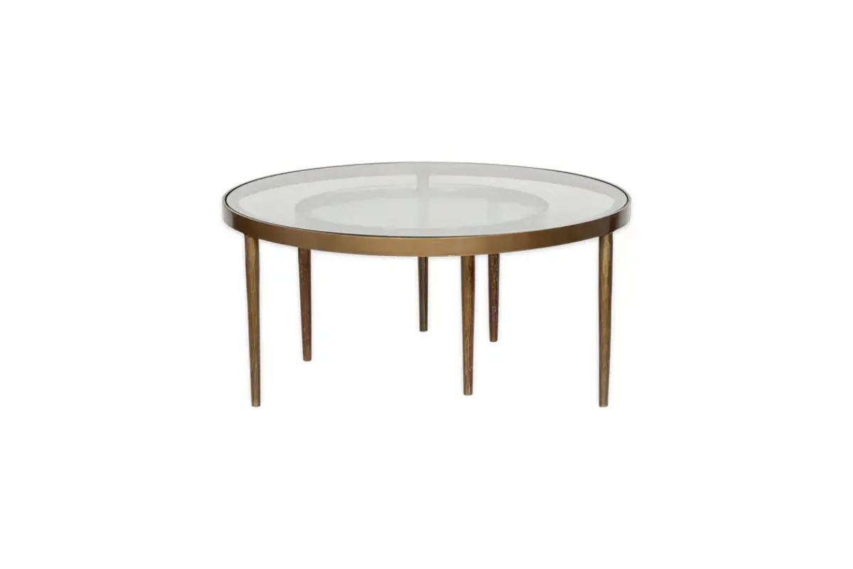 Living|Coffee Tables^Nkuku Jiya Iron & Glass Nested Coffee Tables - Brass