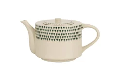 Breakfast Accessories|Teapots & Teacups^Nkuku Juniper Drop 4 Person Teapot - Cream & Juniper Green