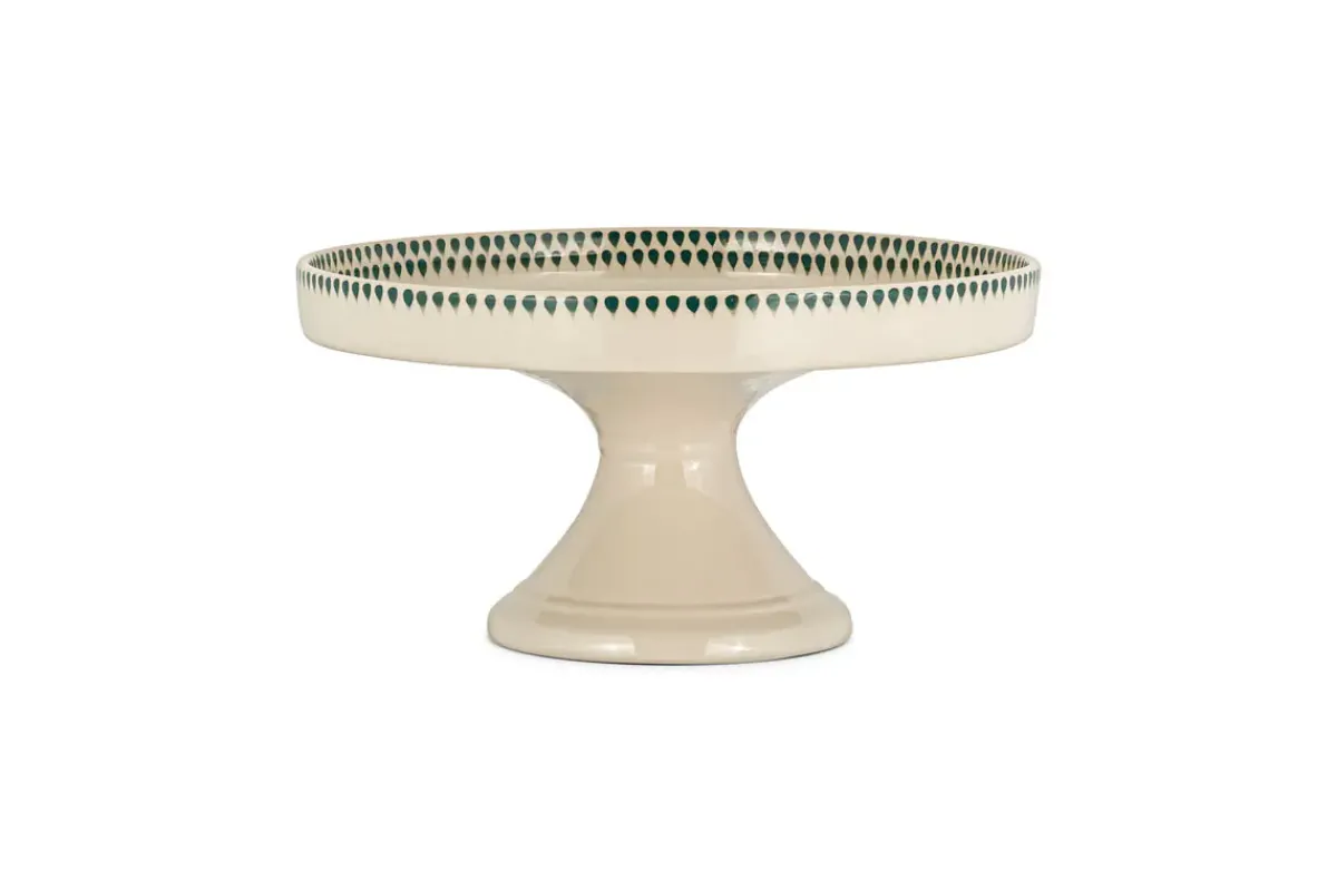 Pantry|Kitchen Storage^Nkuku Juniper Drop Ceramic Stand - Cream & Juniper Green