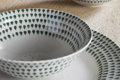 Breakfast Accessories|Bowls^Nkuku Juniper Drop Cereal Bowl - Cream & Juniper